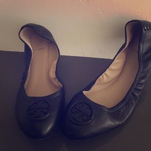 Tory Burch Black Leather Flats